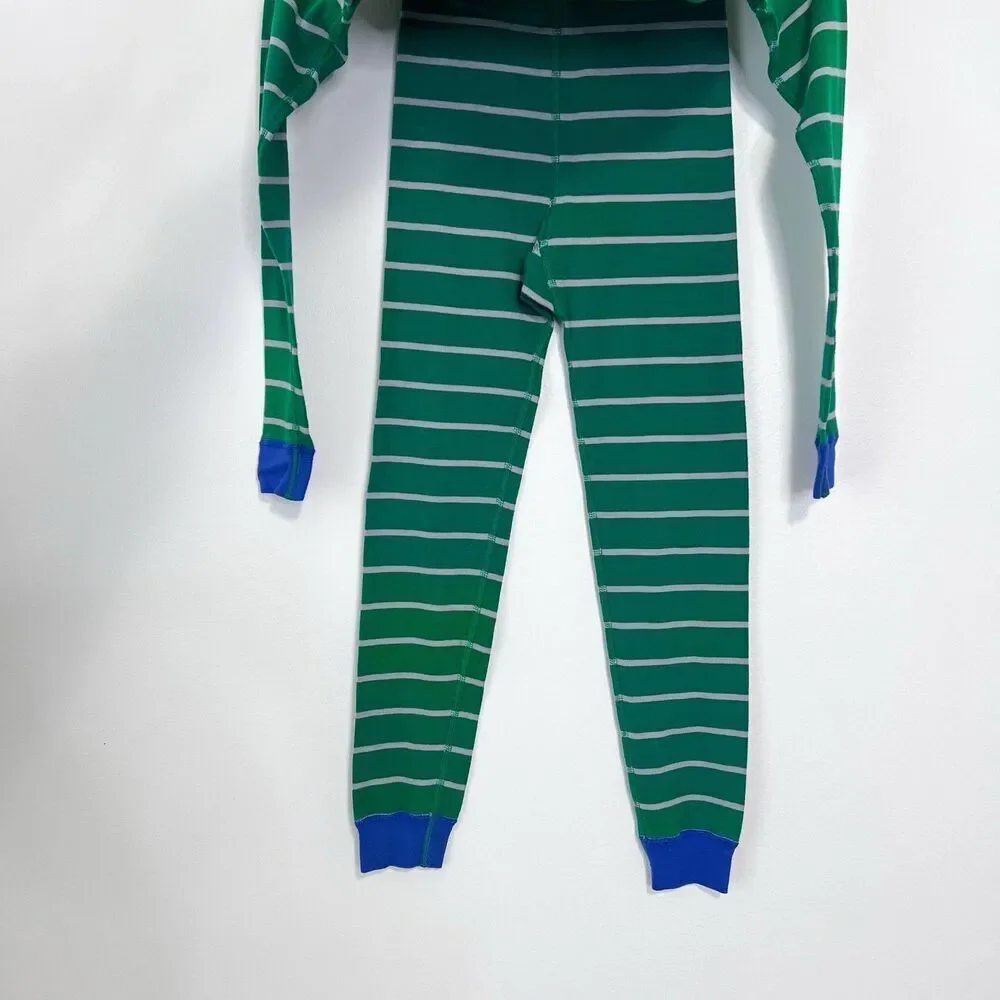 Hanna Andersson Striped Choo Choo Train Pajama Set US 8 (130cm) Organic Cotton